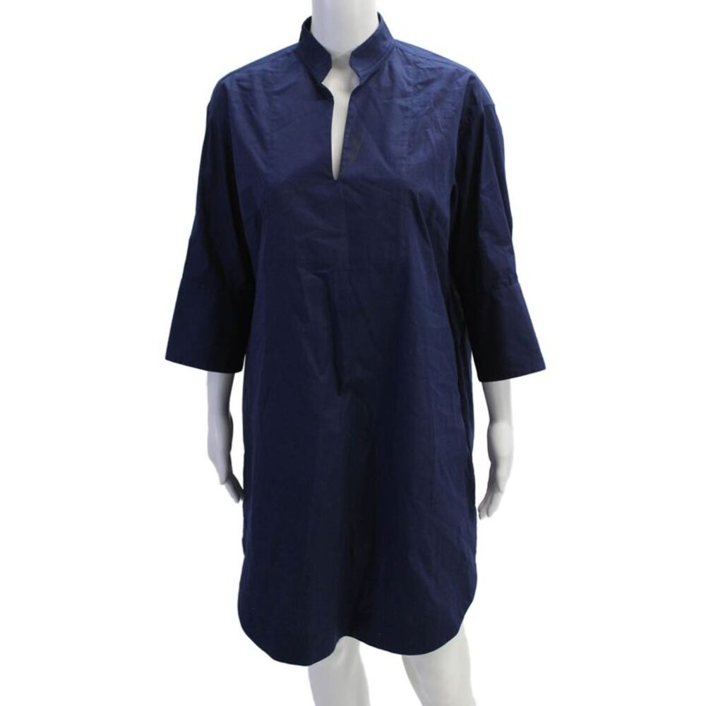 Grammar Women Dark Blue Shirt Dress Organic Cotton Size S